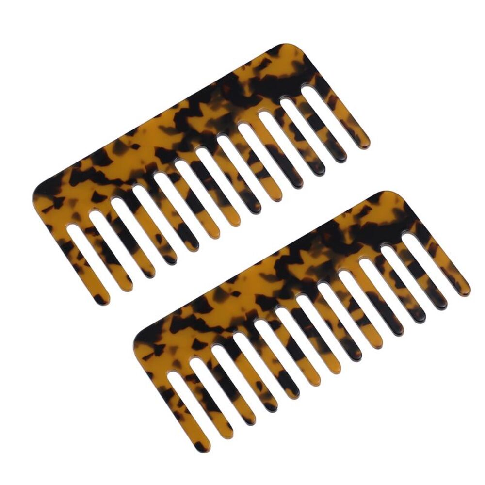 2 Pcs Hair Detangling Comb Wide Tooth Anti-Static for Hair Care Thick Brown